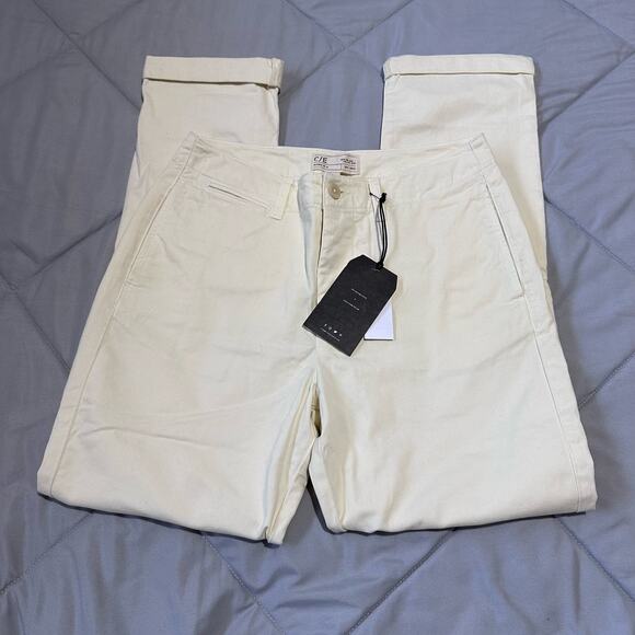 CURRENT/ELLIOTT The Captain Trouser Pants Biscuit White size 27 - Picture 9 of 12